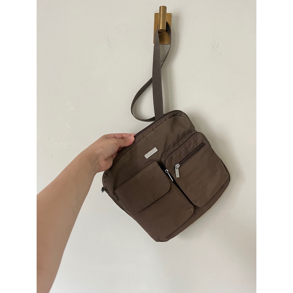 Baggallini green Nylon Crossbody Travel Bag Functional  Neutral Multi-Pocket - Picture 5 of 12